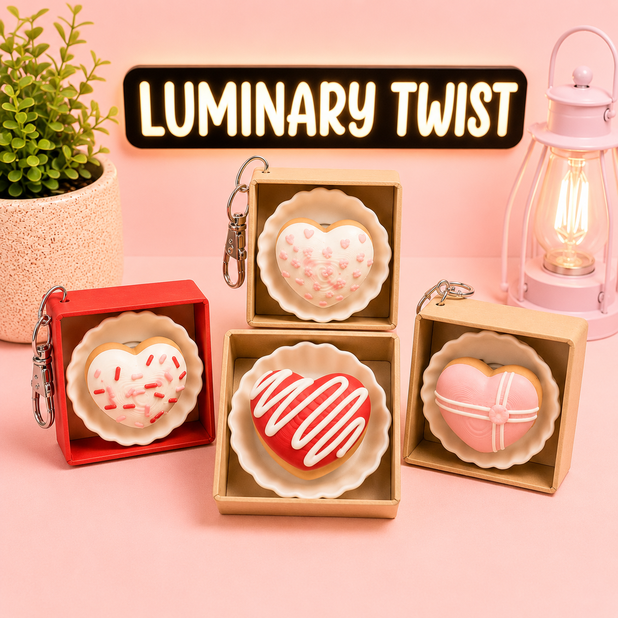 Heart Donut Clicker Keychains