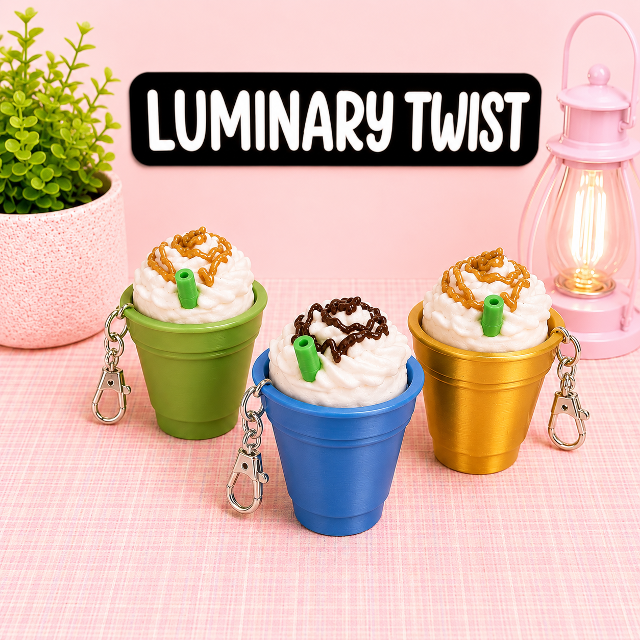 Caramel Frappe Clicky Keychain