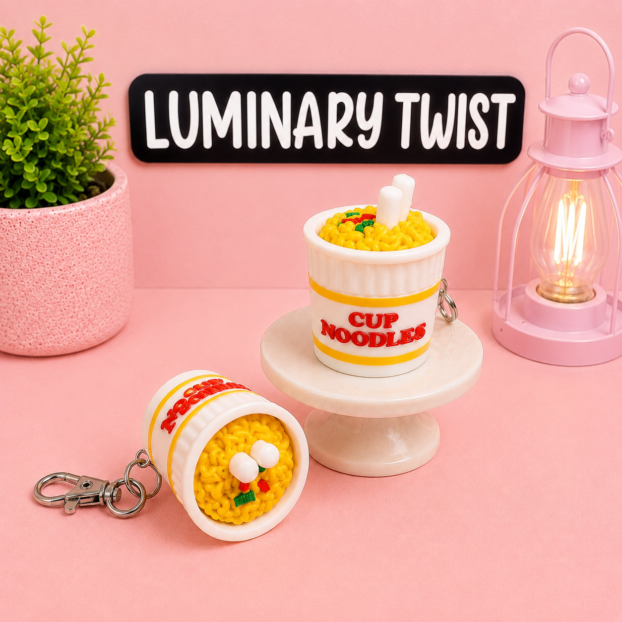 Cup Noodle Clicker Keychain
