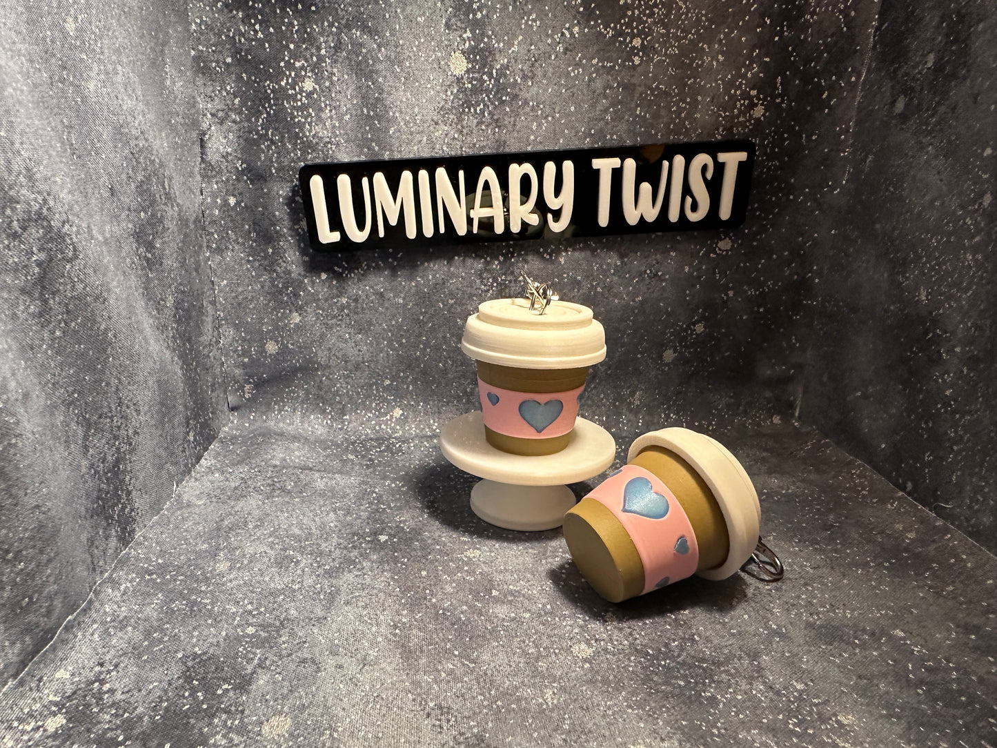 Valentine Coffee Clicky Keychain