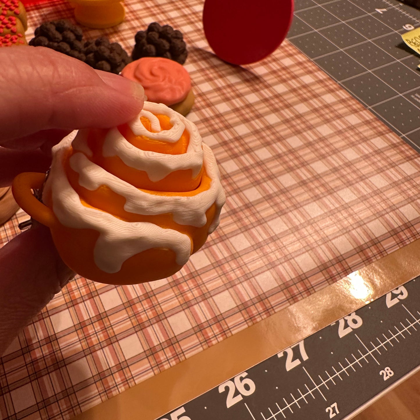 Cinnamon Bun Clicker Keychain