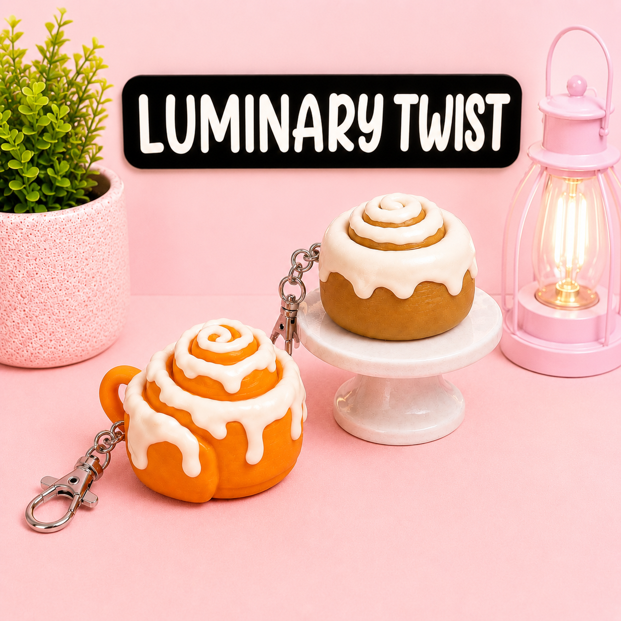 Cinnamon Bun Clicker Keychain