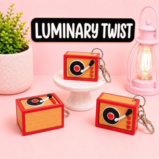 Vintage Record Player Clicker Keychain