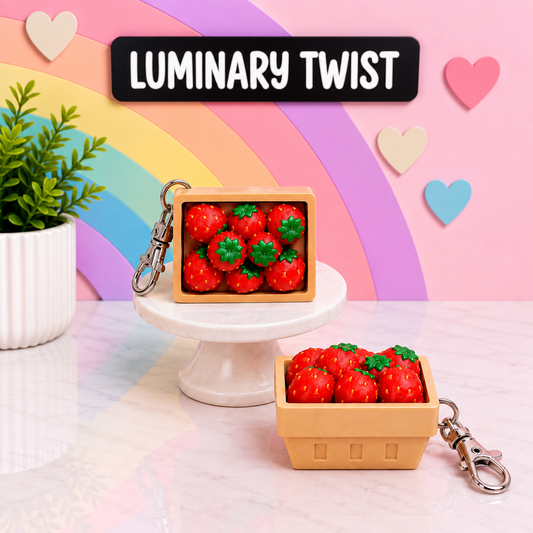 Strawberry Basket Clicker Keychain