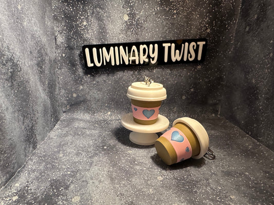 Valentine Coffee Clicky Keychain