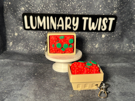 Strawberry Basket Clicker Keychain