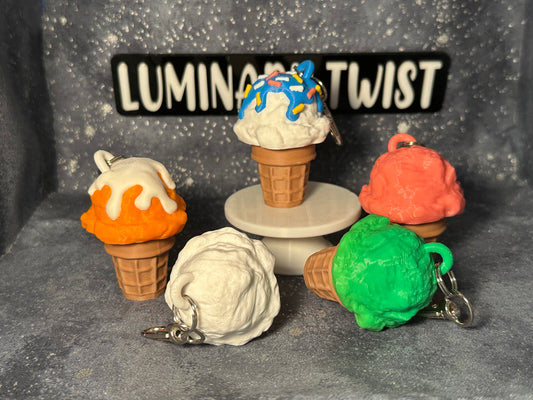 Ice Cream Cone Clicky Keychain